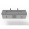 Castello Usa Nile 72" Wall Mounted  Gray Vanity With Gray Top And Gold Handles CB-MC-72G-GLD-2053-GR - alternate 3